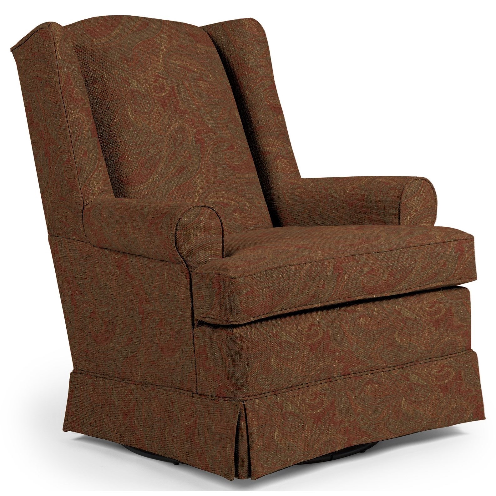 Best Home Furnishings Swivel Glide Chairs 7197 Roni Skirted Swivel Glider Chair Stuckey